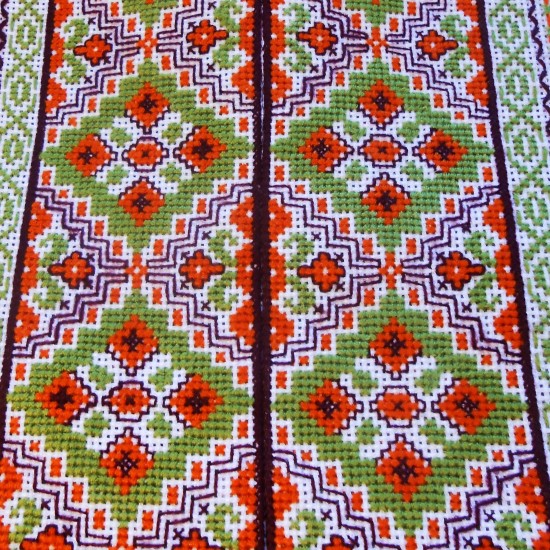Ukrainian hand embroidered shirt with short sleeves Green orange Cross stitch embroidery Organic linen shirt for men Christmas gift Ukrainian hand embroidered shirt with short sleeves Green orange Cross stitch embroidery Organic linen shirt for men Christmas gift