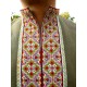 Ukrainian hand embroidered shirt with short sleeves Green orange Cross stitch embroidery Organic linen shirt for men Christmas gift Ukrainian hand embroidered shirt with short sleeves Green orange Cross stitch embroidery Organic linen shirt for men Christmas gift