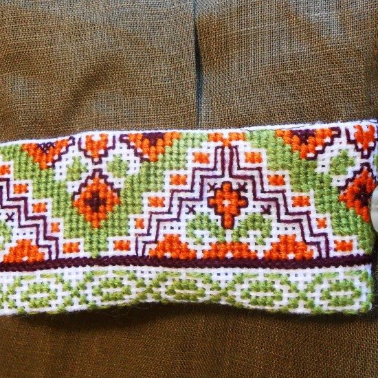 Ukrainian hand embroidered shirt with short sleeves Green orange Cross stitch embroidery Organic linen shirt for men Christmas gift Ukrainian hand embroidered shirt with short sleeves Green orange Cross stitch embroidery Organic linen shirt for men Christmas gift